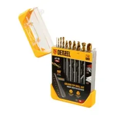 Набор сверл по металлу 1-10 мм HSS-Tin (10 шт.) Golden Tip Denzel 72316
