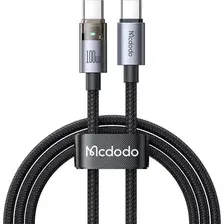Зарядный кабель McDodo CA-5580/CA-5582 USB-C to USB-C 100W Transparent w/Charging Light (1.2м, черный)