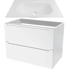 ЗОВ Тумба с умывальником Дион 100 D100LWP0M9003MKV5 + Oliveeka Flow F100WF (белый матовый)