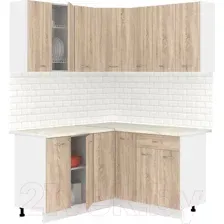 Готовая кухня Кортекс-мебель Корнелия Лира 1.5x1.5 (дуб сонома/королевский опал)