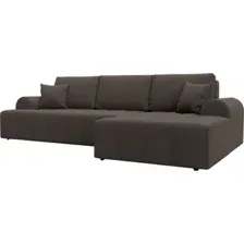 Угловой диван Лига диванов Лига-080 угол правый 134741 (рогожка Амур 05 коричневый)