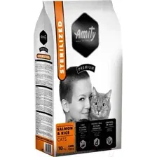 Сухой корм для кошек Amity Premium для стерилизованных кошек с лососем и рисом (10кг)