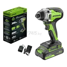 Винтоверт Greenworks GD24ID3 бесщеточный 24V / 3802807CUA (с АКБ 2Ач и ЗУ)