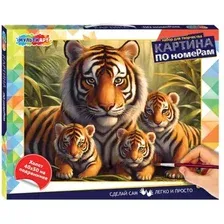 Картина по номерам MultiArt Дикое семейство CANV40X50-115962