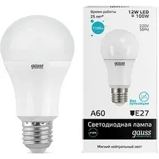 Светодиодная лампочка Gauss Elementary E27 12Вт 4100K [23222]