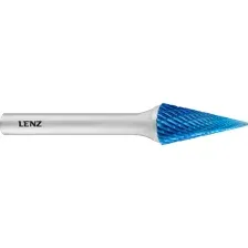 Борфреза твердосплавная по металлу LENZ, форма M, конус, 10х20х6х65 мм, насечка №3, с покрытием. LZBM 040 C3