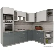 Готовая кухня Интерлиния Мила Gloss 1.88x2.8 правая (белый-асфальт)