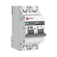 Автоматический выключатель EKF PROxima ВА 47-63 2P 50А D 4,5кА (mcb4763-2-50D-pro)