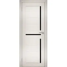 Дверь межкомнатная Юни Амати 18 80x200 (эшвайт/стекло черное)