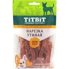 ТИТБИТ Нарезка утиная для собак мини пород 70 г
