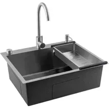 Кухонная мойка Futur FK 6050 Eco Embossing Pop-up Mixer plus (Satin)