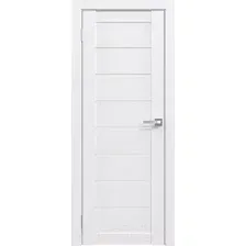Дверь межкомнатная Юни Амати 01 60x200 (белая шагрень/стекло белое)