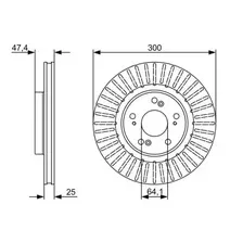 Тормозной диск BOSCH 0 986 479 534 вентилируемый , передняя ось