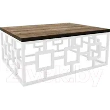 Журнальный столик Hype Mebel Лок 60x80 (белый/дуб галифакс олово)
