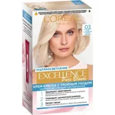 Крем-краска для волос L'Oreal Paris Color Excellence 03 (супер-осветляющий русый пепел.)