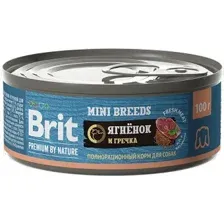 Консервированный корм для собак Brit для взрослых собак мелких пород с ягненком и гречкой 100 г