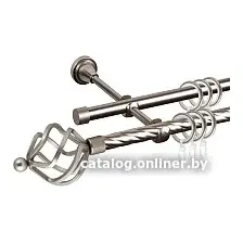 Карниз для штор АС ФОРОС Grace D16K/16Г составной + наконечники Булава (3м, сатин)