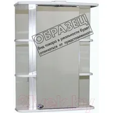 Шкаф с зеркалом для ванной СанитаМебель Камелия-10.60 (правый, белый)