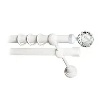 Карниз для штор Lm Decor Кристалл 130 2р гладкий 25/19мм (белый глянец, 2.8м)