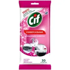 Салфетки влажные универсальные Cif для очищения поверхностей, 30 шт