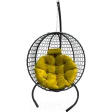 Кресло подвесное Craftmebelby Кокон Круглый Премиум (графит/желтый)