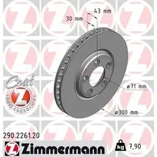 Тормозной диск ZIMMERMANN 290.2261.20 вентилируемый , передняя ось