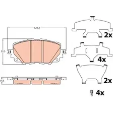 Тормозные колодки дисковые передняя ось TRW GDB2200