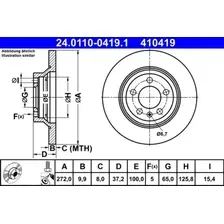 Тормозной диск ATE 24.0110-0419.1 полный , задняя ось