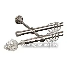 Карниз для штор АС ФОРОС Grace D16K/16Г составной + наконечники Шишка (3м, сатин)