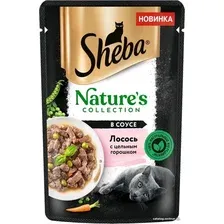 Пресервы Sheba Natures Collection Лосось с цельным горошком и морковью в соусе 75 г