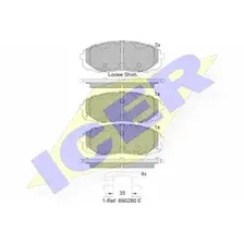 Тормозные колодки дисковые передняя ось ICER 182253