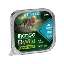 Влажный корм для кошек Monge BWild Grain Free из тунца с овощами, ламистер (100г)