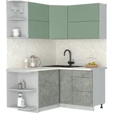 Кухонный модуль Интерлиния Мила Матте 1.5x1.4 А (мята/керамика/опал светлый)