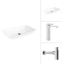 Умывальник Lauter 21540 + Cascade 21СК0655C с сифоном 21635CH (хром)