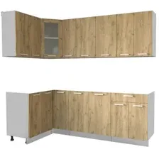 Готовая кухня Интерлиния Мила 12x23 без столешницы (дуб золотой)