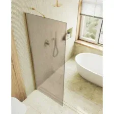 Душевая стенка MaybahGlass 89x195 MGD-692-3ш (бронзовое матовое стекло/золотой)