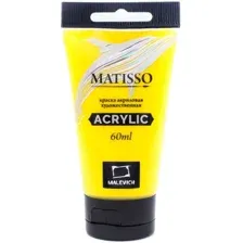 Акриловая краска Малевичъ Matisso 617022 (60 мл, желтый светлый)