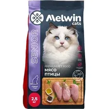 Сухой корм для кошек Melwin Senior для кошек старше 7 лет с мясом птицы 10 кг