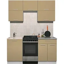 Готовая кухня Интерлиния Мила Gloss 50-17 (капучино глянец)