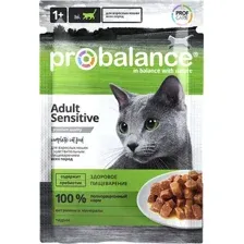 Влажный корм для кошек ProBalance Sensitive для кошек с чувствительным пищеварением  (85г)