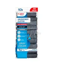 Салфетки бытовые LAIMA Микрофибра gray big pack 10 штук (700609)
