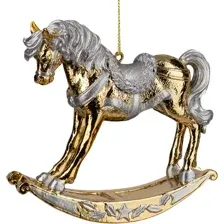 Елочная игрушка Erich Krause Decor. Лошадка-качалка золотая / 64450