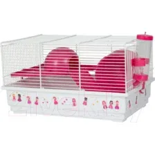 Клетка для грызунов Voltrega Princess / 001114BF (белый/розовый)