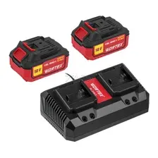 Комплект аккумулятор 18В 4Ач 2 штуки и зарядное устройство WORTEX XLT SET (1329413)