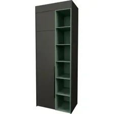 Шкаф распашной Рэйгрупп Рэй S245-B2-WKZ В2 (дуб веллингтон/кобальт/зеленый самшит)