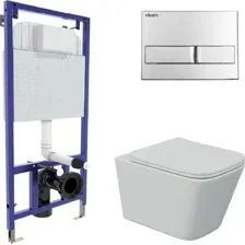 Унитаз подвесной Berges Wasserhaus Floe S Rimless + Visam Slim 525 EX-043242 (с сиденьем)