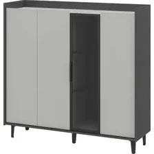 Шкаф-витрина Elva Эссен NEM04HS-3D1V-1360/400/1310 (29) (металл бруклин/лунный камень)