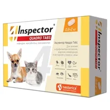 Таблетки Inspector Quadro  антипаразитарные для кошек и собак весом от 0,5 до 2 кг - 4 таблетки