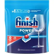 Таблетки для посудомоечных машин Finish Powerball All in One бесфосфатные (25шт)