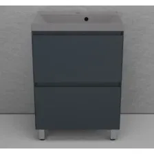 Symbolite Тумба с умывальником Манхэттен 60 Plus 2 ящика + Asti 60x45 (графит/серый шелк)